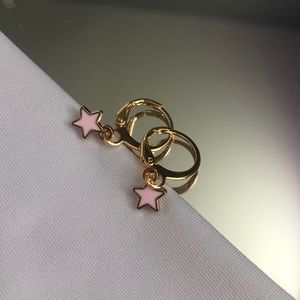 Pink Star Huggie Earrings